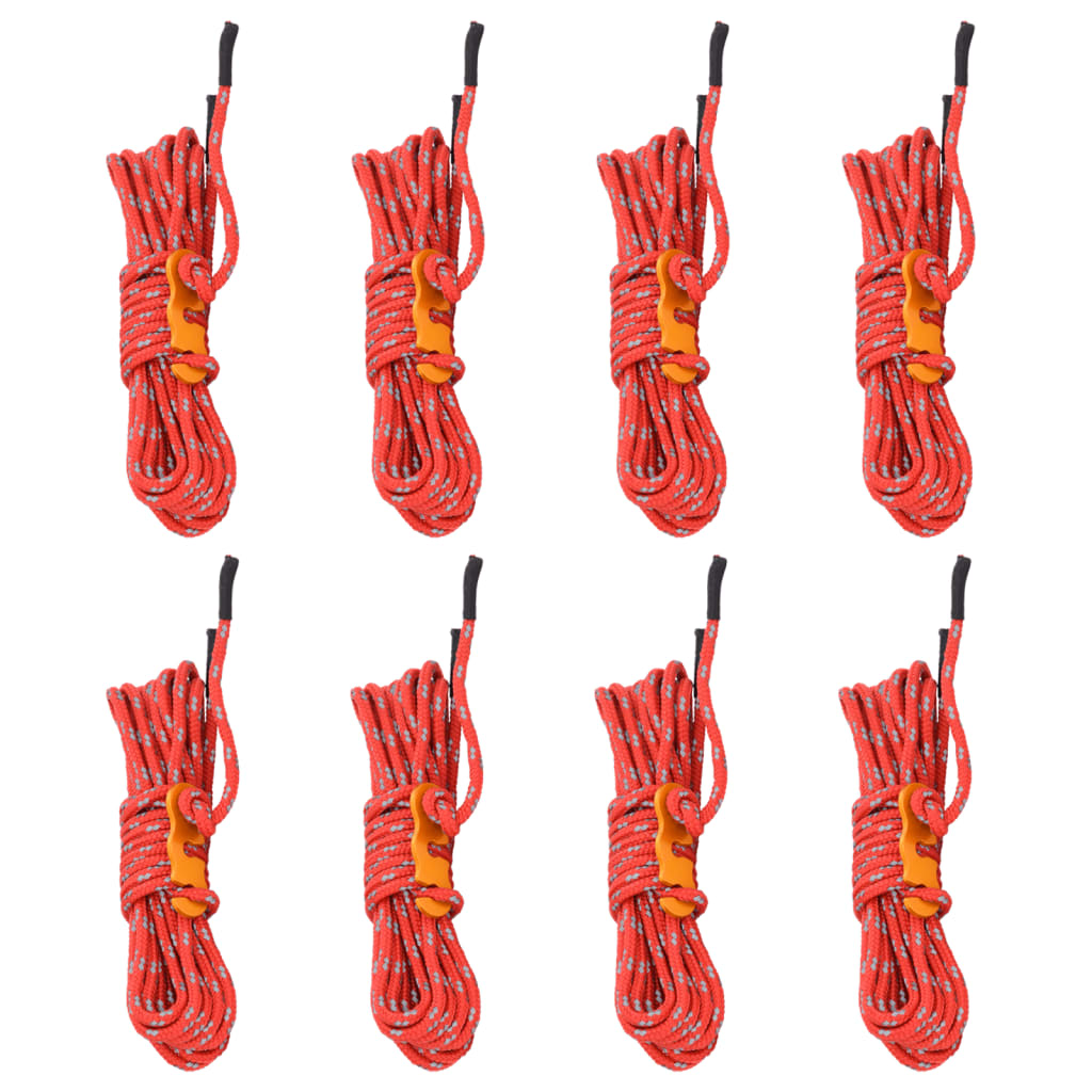 Lignes de tente avec tendeurs de corde 8 pièces réfléchissantes 4 m 4 mm.