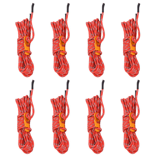 Lignes de tente avec tendeurs de corde 8 pièces réfléchissantes 4 m 4 mm.