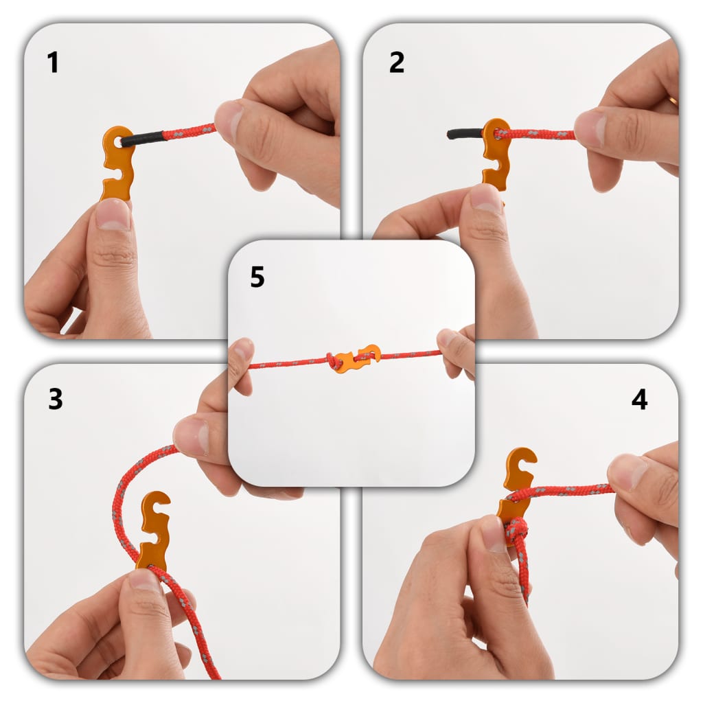 Lignes de tente avec tendeurs de corde 8 pièces réfléchissantes 4 m 4 mm.