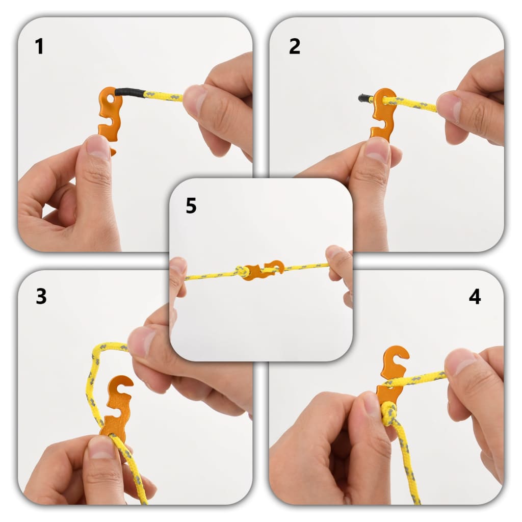 Lignes de tente avec tendeurs de corde 8 pièces réfléchissantes 4 m 4 mm.