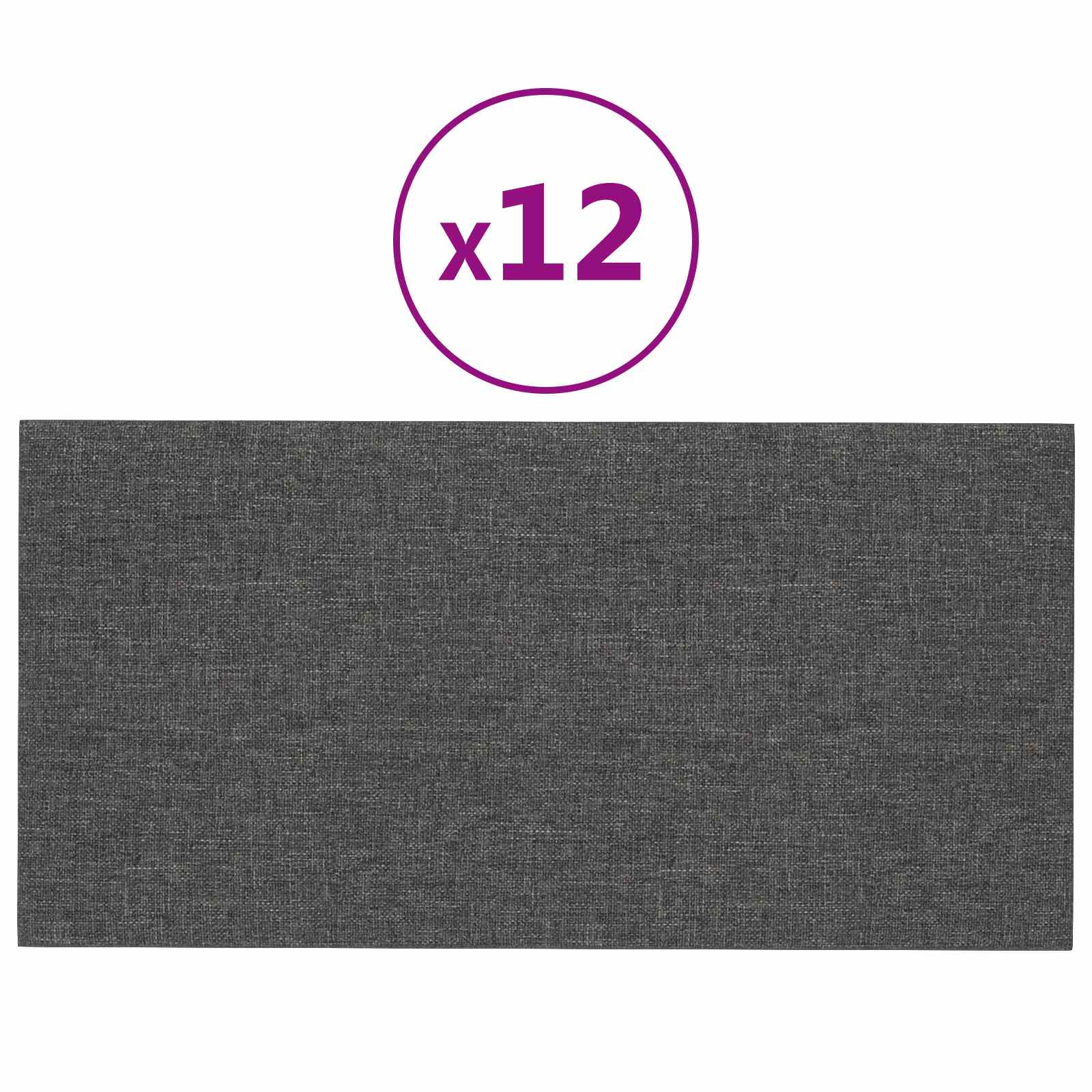 Wandkopfteilen 12 pcs 30 x 15 cm Dunkelgrau Stoff