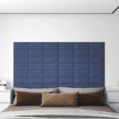 Wandkopfteilen 12 stk. 30 x 15 cm Blau Stoff