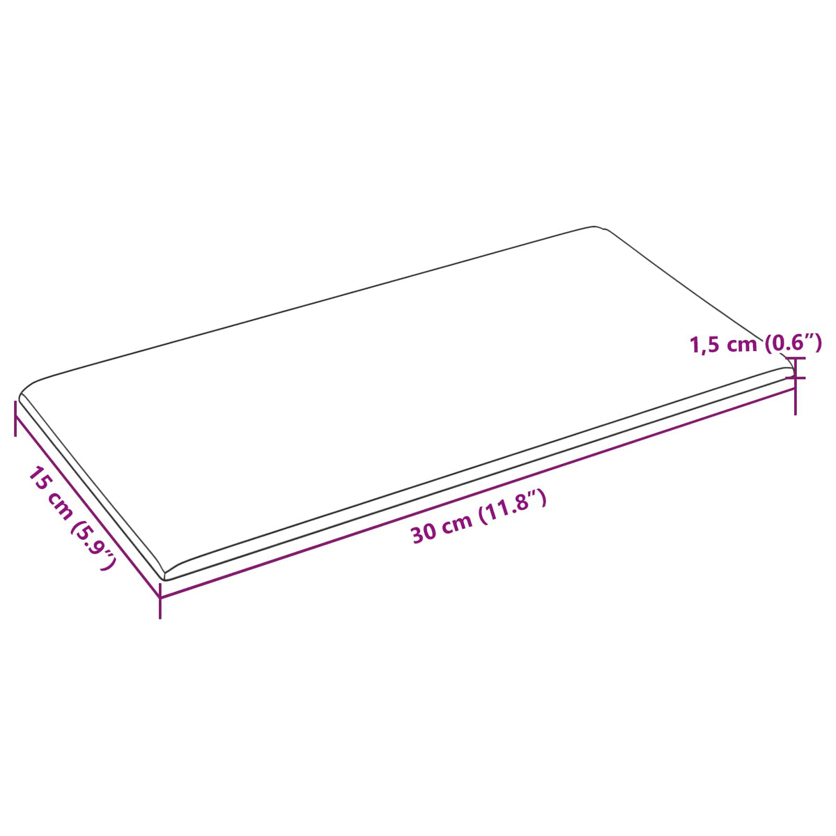 Wandkopfteilen 12 stk. 30 x 15 cm Blau Stoff