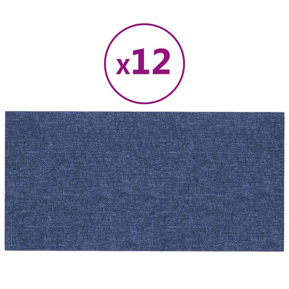 Wandkopfteilen 12 stk. 30 x 15 cm Blau Stoff