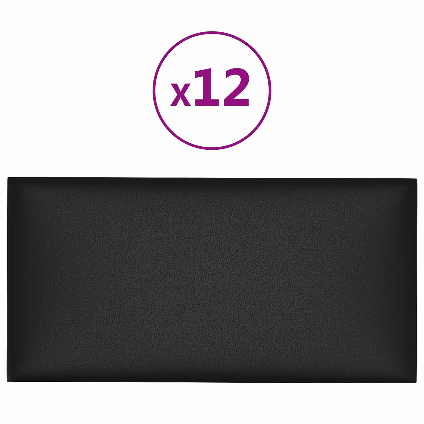 Wandkopfteilen 12 pcs 30 x 15 cm Schwarz Stoff