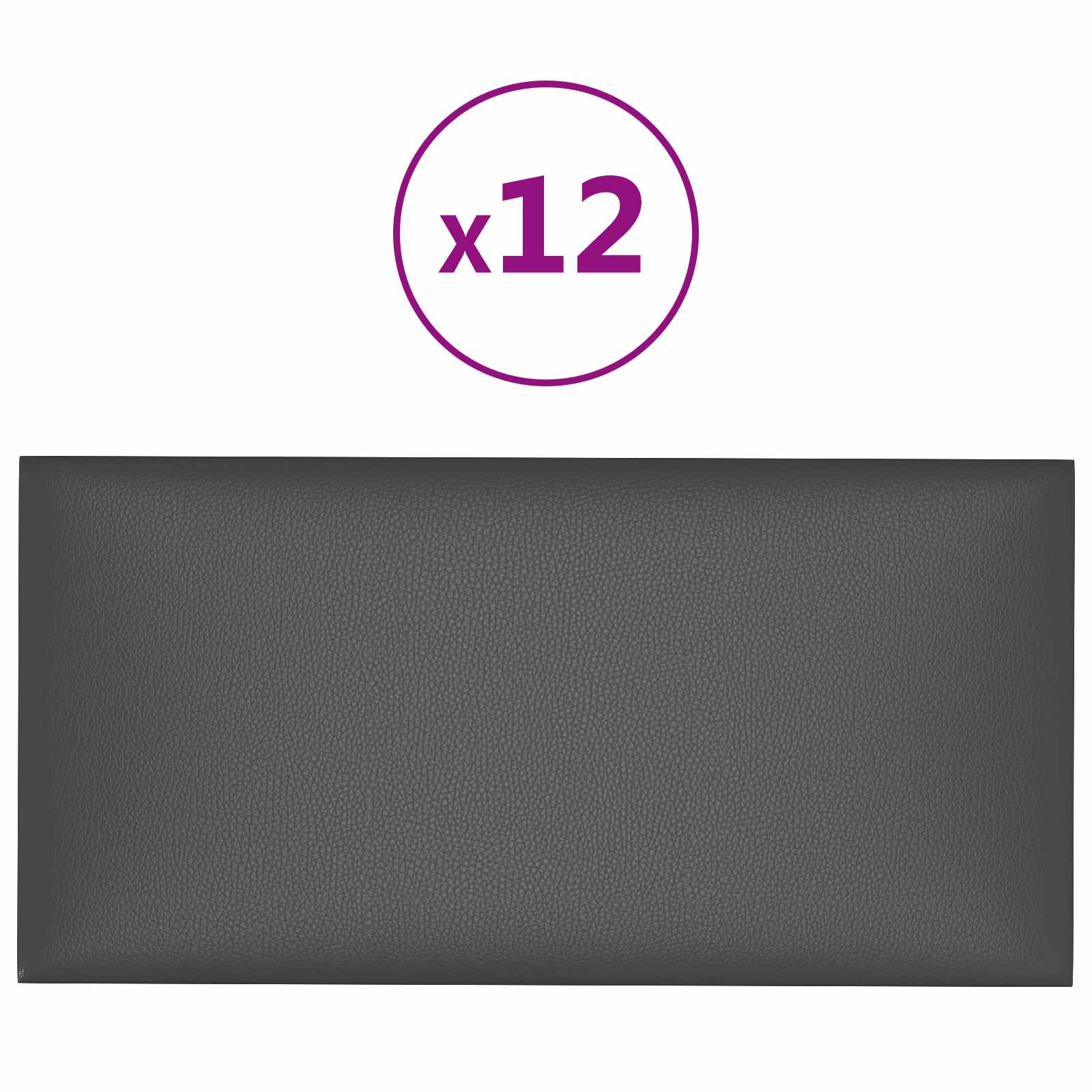 Wandkopfteilen 12 pcs 30 x 15 cm Grau Stoff