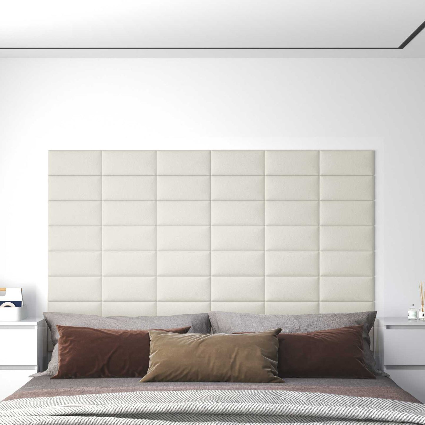 Wandkopfteilen 12 pcs Creme Samt