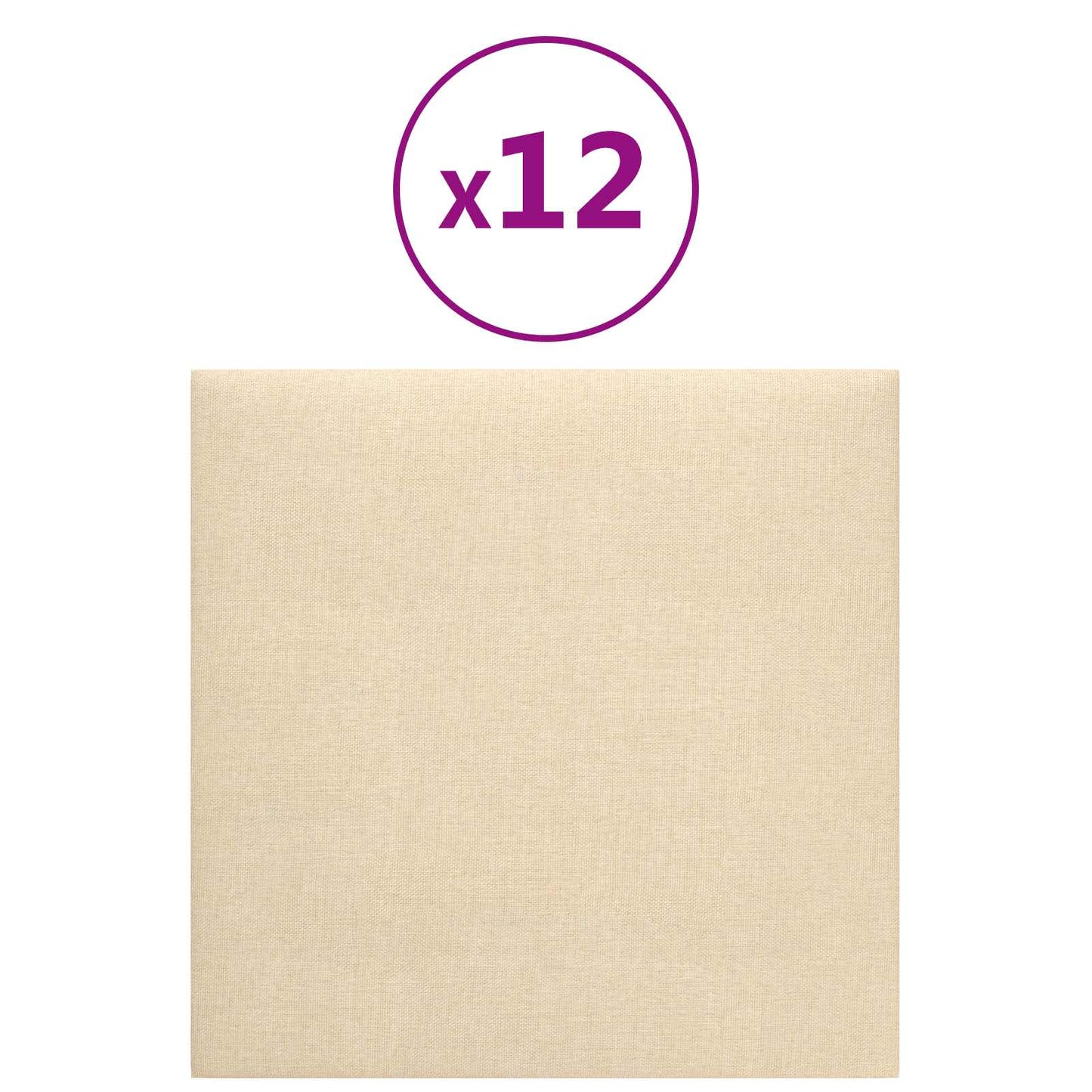 Wandkopfteilen 12 pcs 30 x 30 cm Creme Stoff