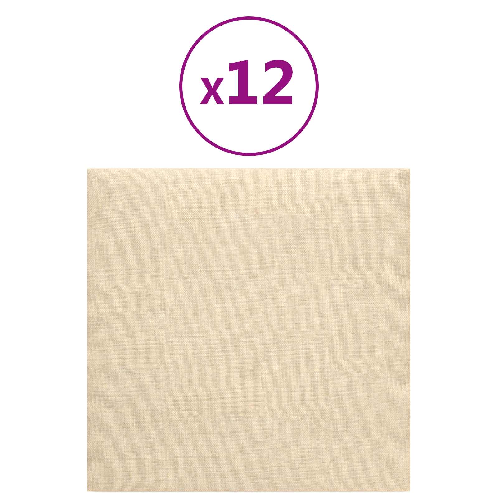 Wandkopfteilen 12 pcs 30 x 30 cm Creme Stoff