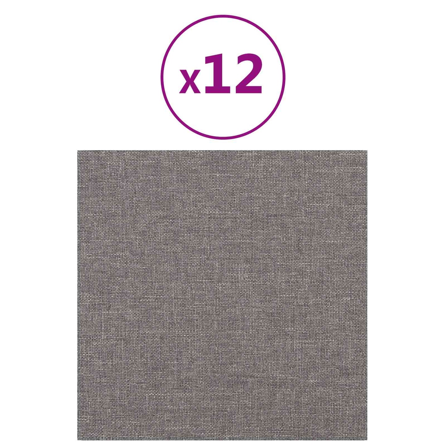Wandkopfteilen 12 pcs 30 x 30 cm Hellgrau Stoff