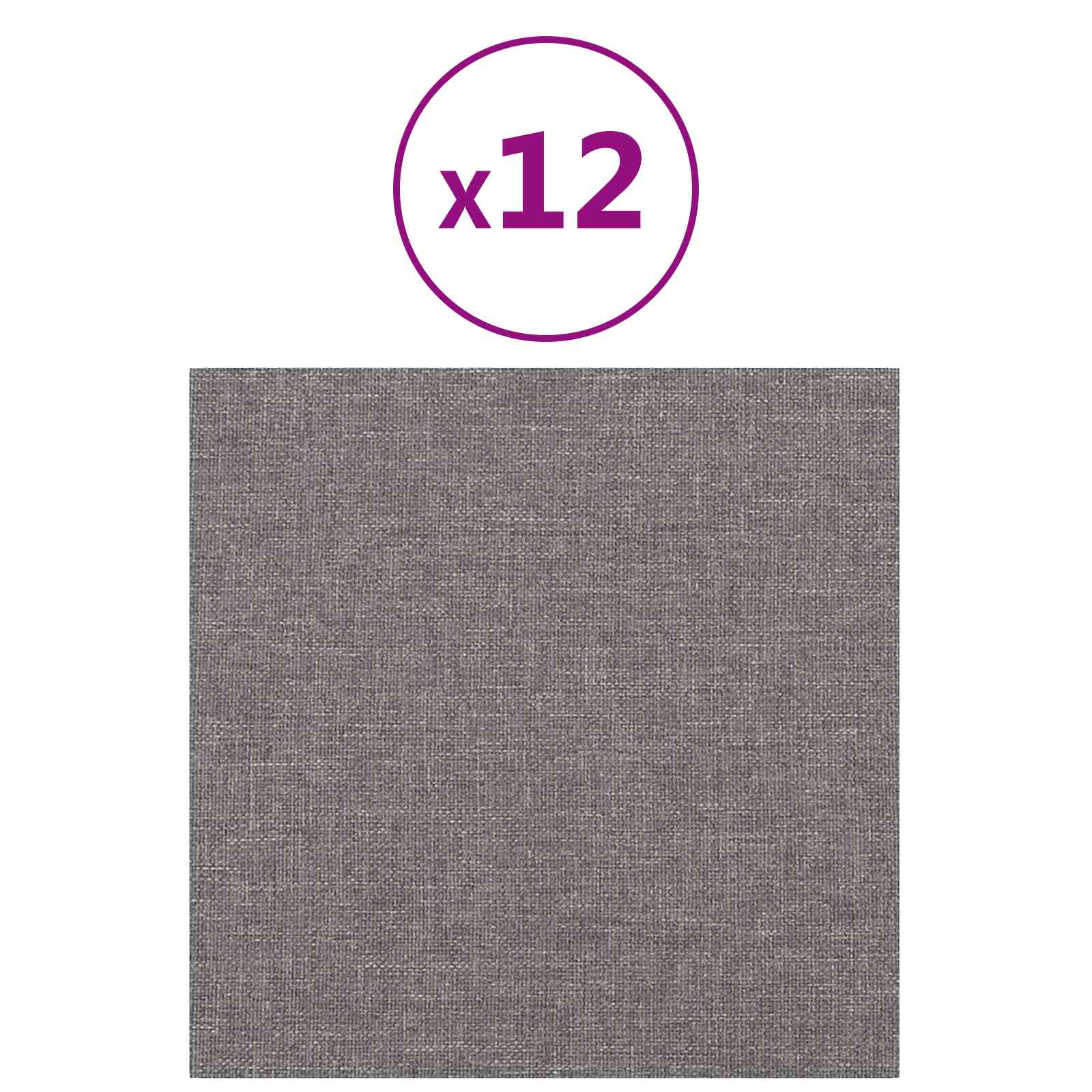 Wandkopfteilen 12 pcs 30 x 30 cm Hellgrau Stoff