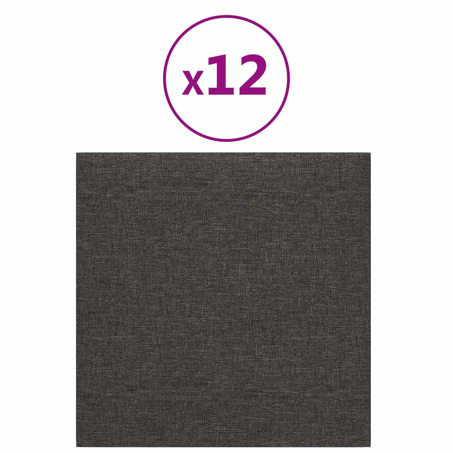 Wandkopfteilen 12 pcs 30 x 30 cm Dunkelgrau Stoff