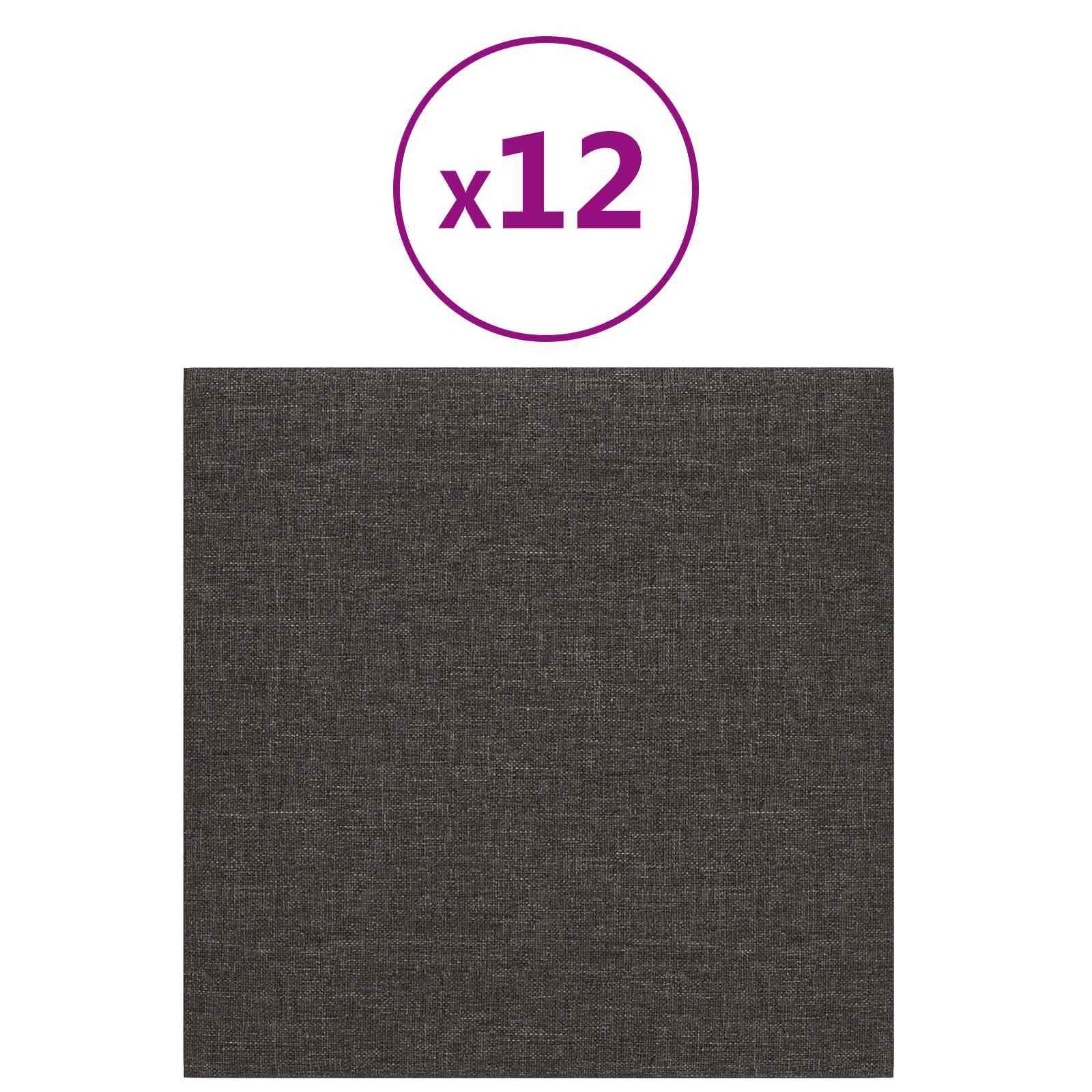 Wandkopfteilen 12 pcs 30 x 30 cm Dunkelgrau Stoff