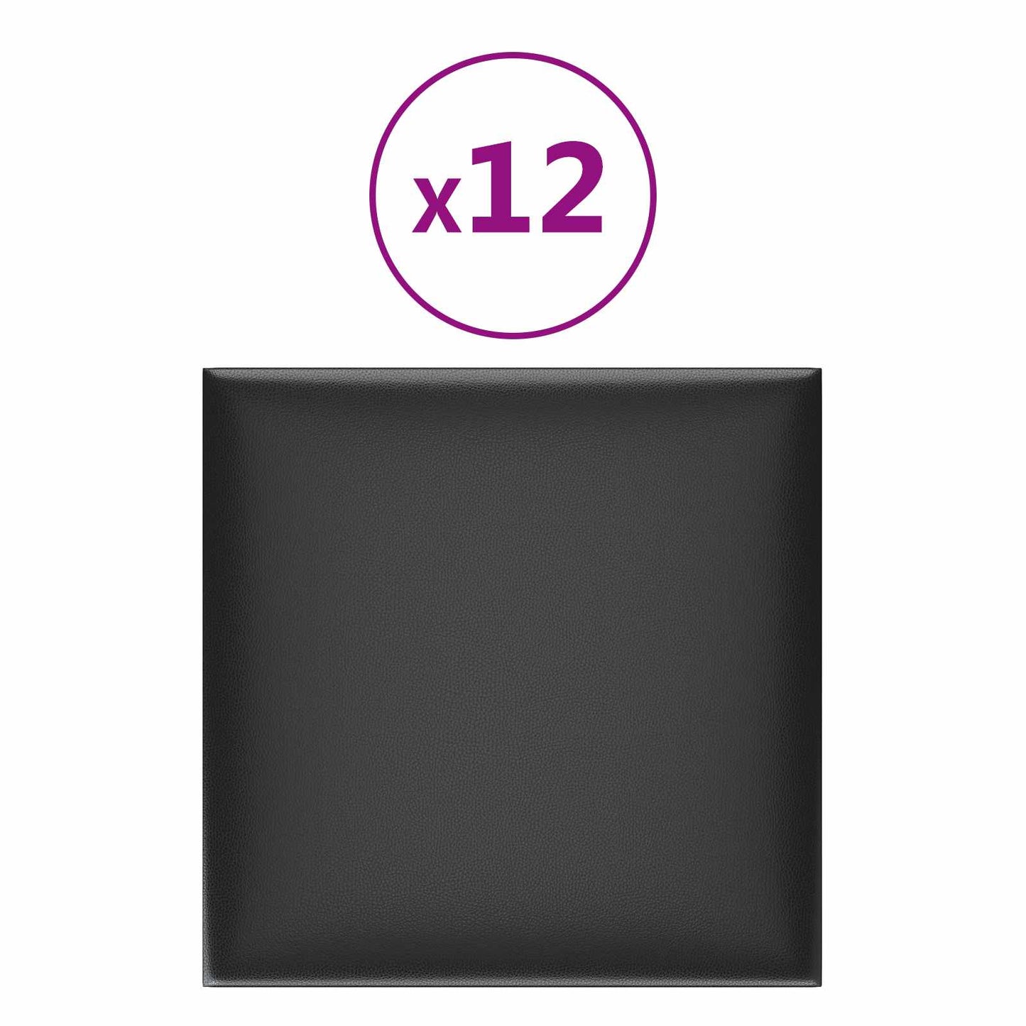 Wandkopfteilen 12 pcs 30 x 30 cm Schwarz Stoff