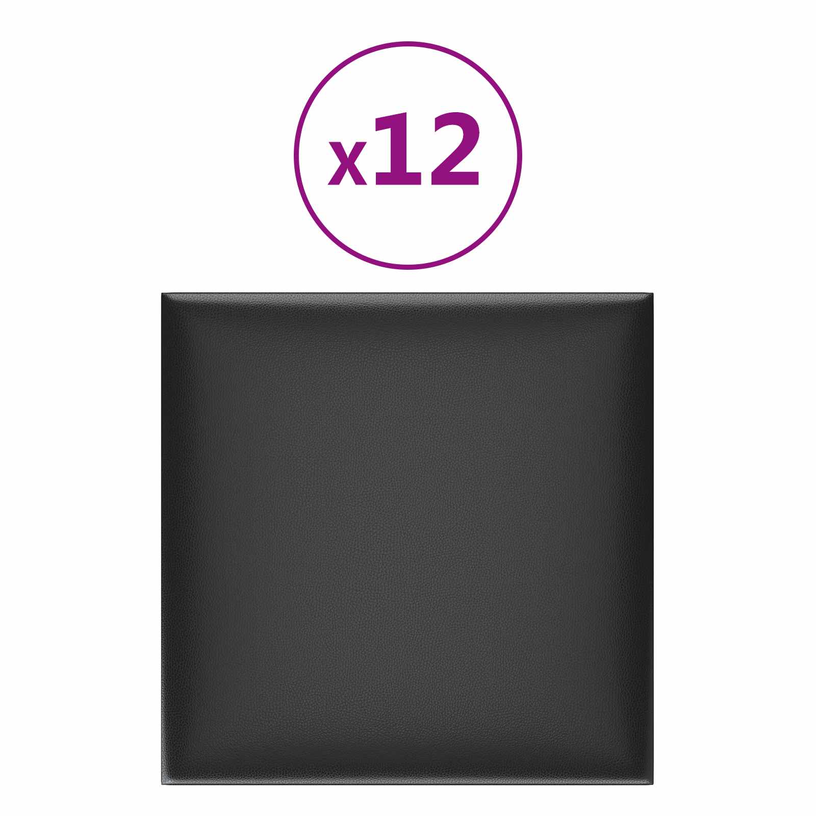 Wandkopfteilen 12 pcs 30 x 30 cm Schwarz Stoff