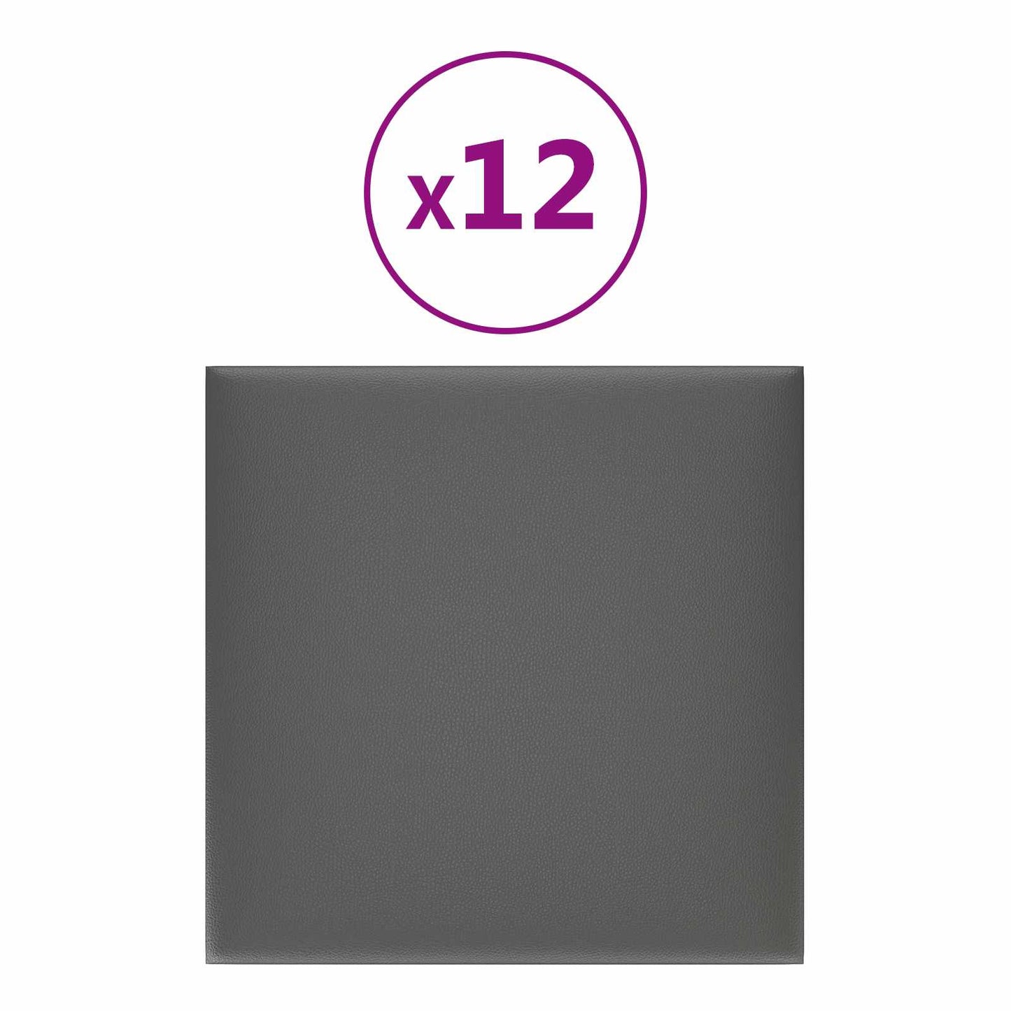 Wandkopfteilen 12 pcs 30 x 30 cm Grau Stoff