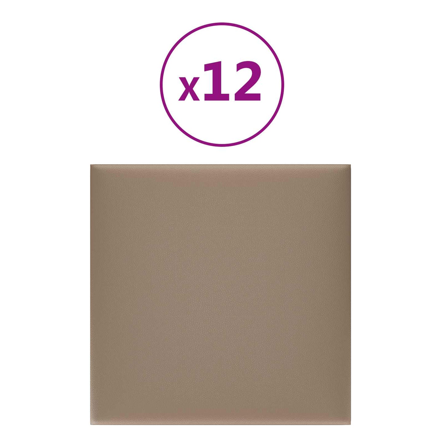 Wandkopfteilen 12 pcs 30 x 30 cm Cappuccino Stoff