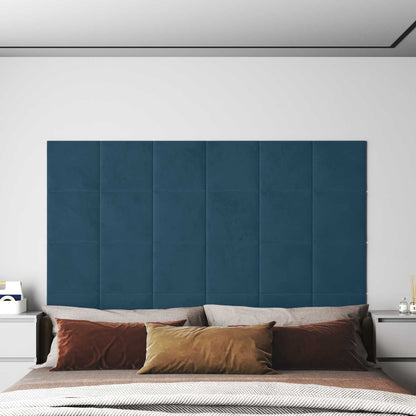 Wandkopfteilen 12 stk. Blau Samt