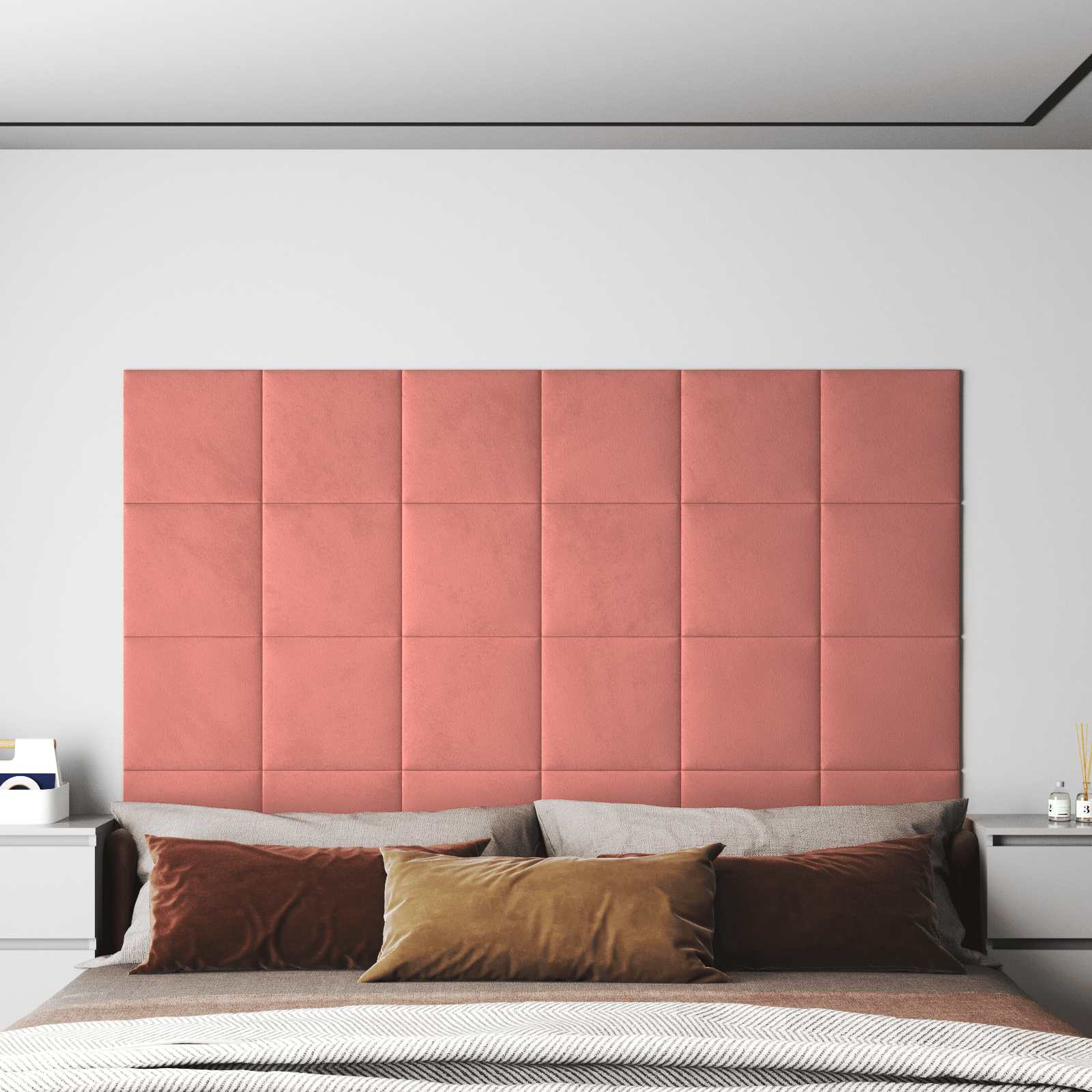 Wandkopfteilen 12 pcs Rosa Samt