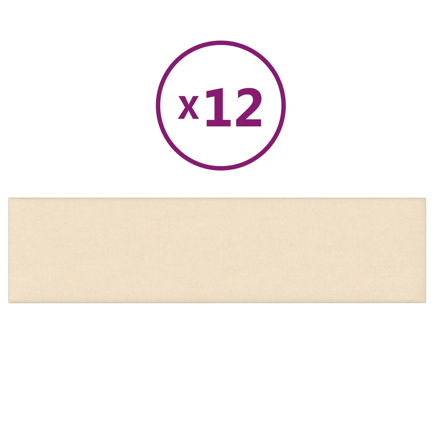 Wandkopfteilen 12 pcs 60 x 15 cm Creme Stoff