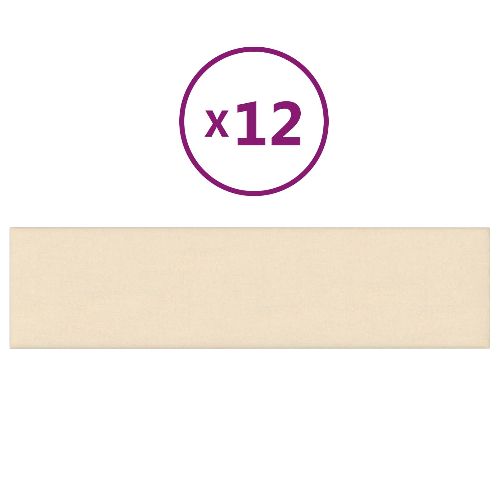 Wandkopfteilen 12 pcs 60 x 15 cm Creme Stoff