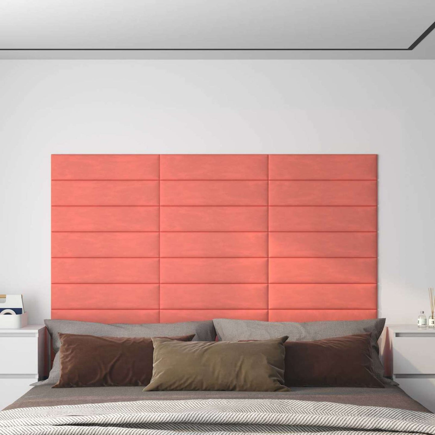 Wandkopfteilen 12 pcs Rosa Samt