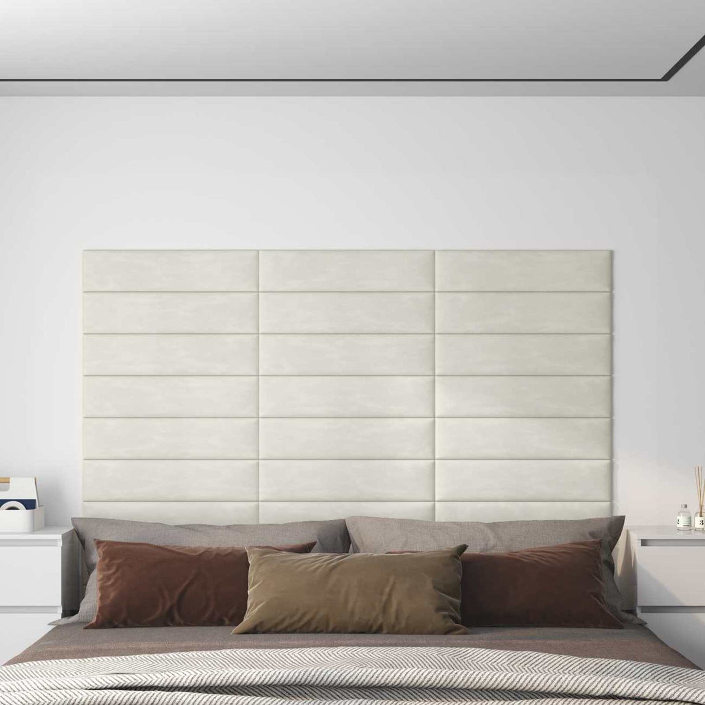 Wandkopfteilen 12 pcs Creme Samt