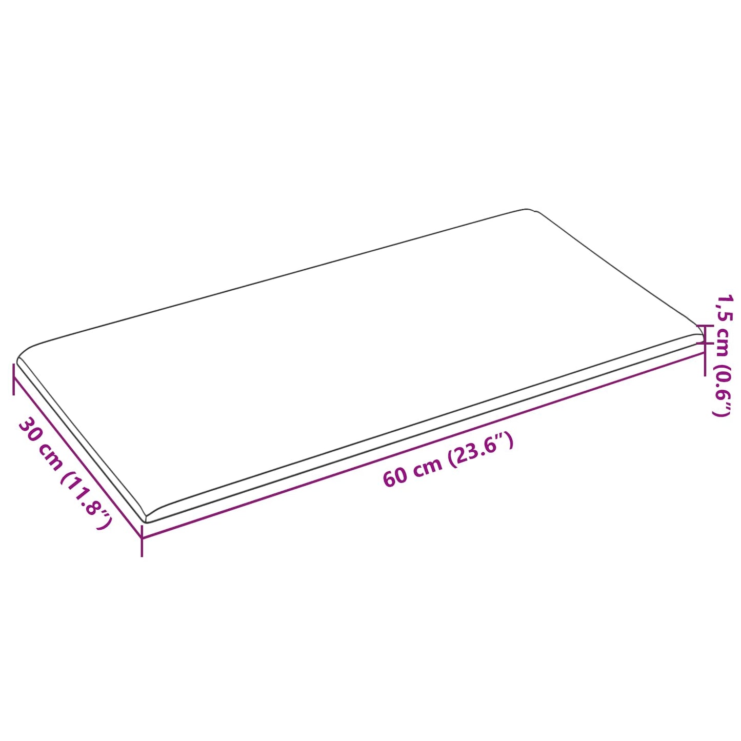 Wandkopfteilen 12 stk. 60 x 30 cm Creme Stoff