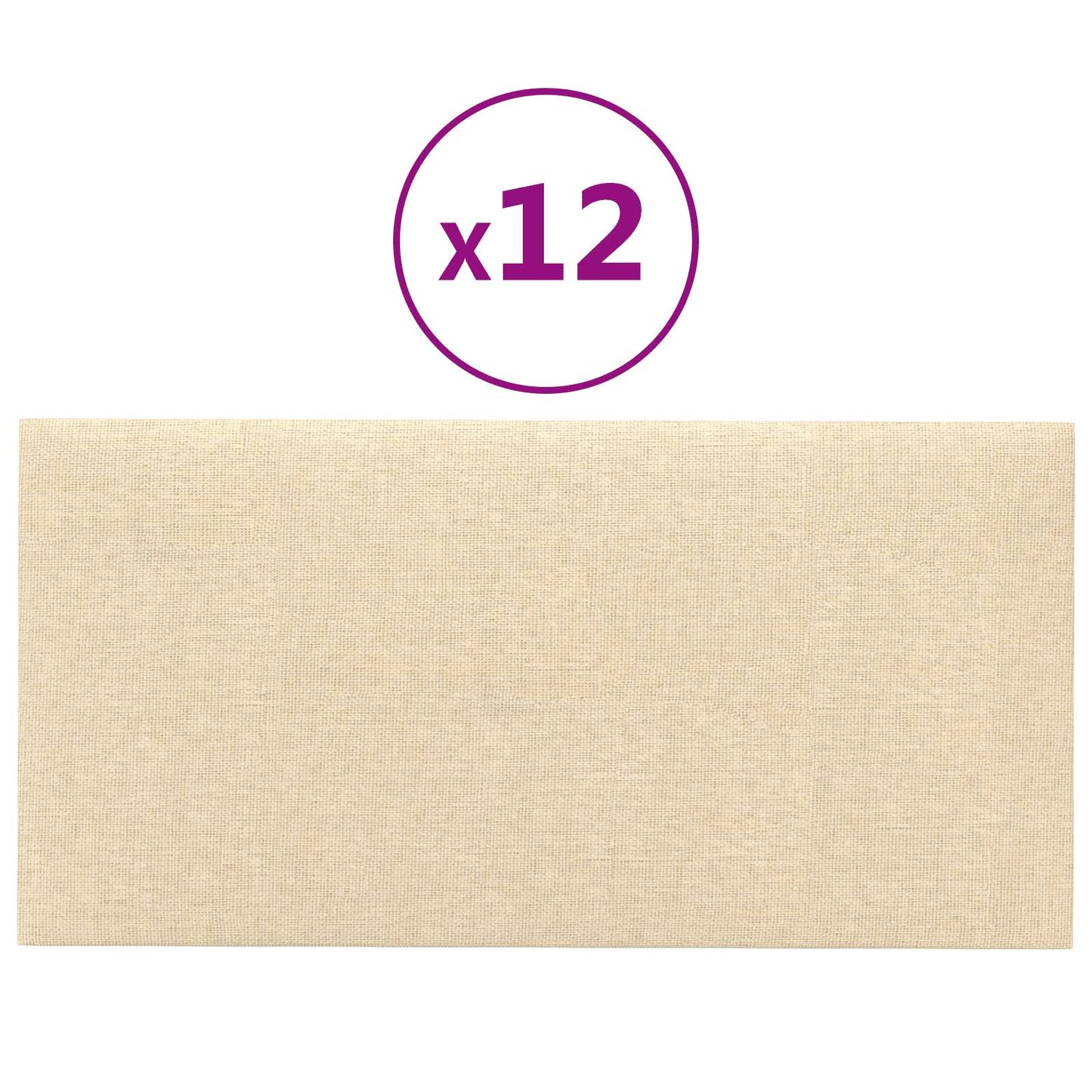 Wandkopfteilen 12 stk. 60 x 30 cm Creme Stoff