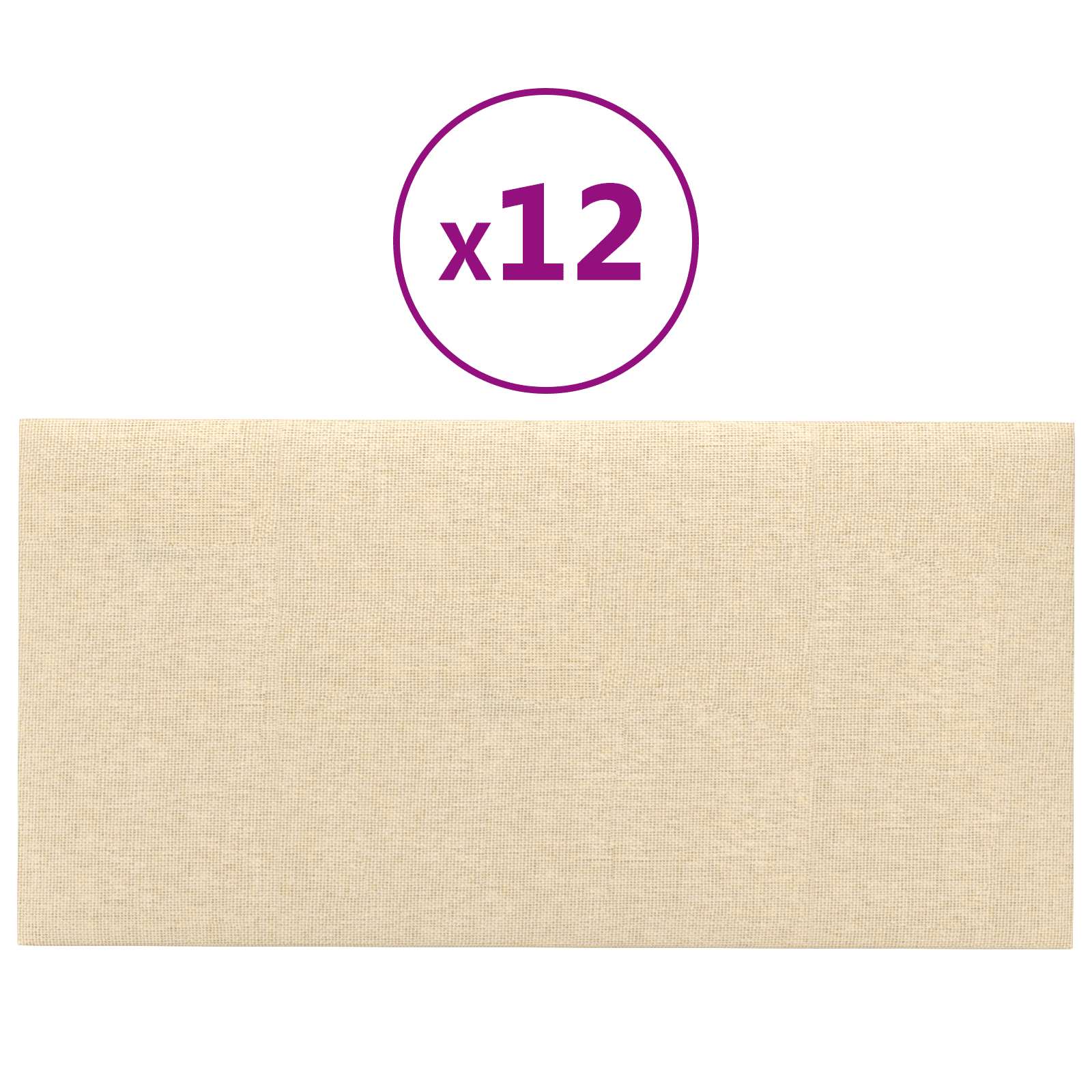 Wandkopfteilen 12 stk. 60 x 30 cm Creme Stoff