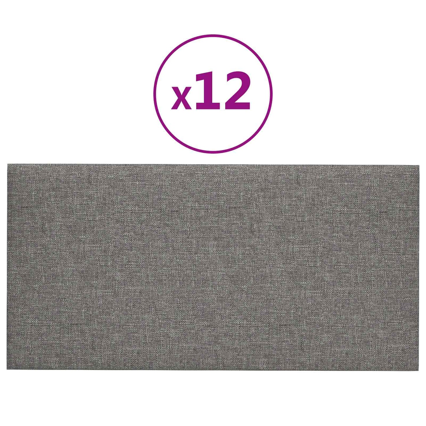 Wandkopfteilen 12 pcs 60 x 30 cm Hellgrau Stoff