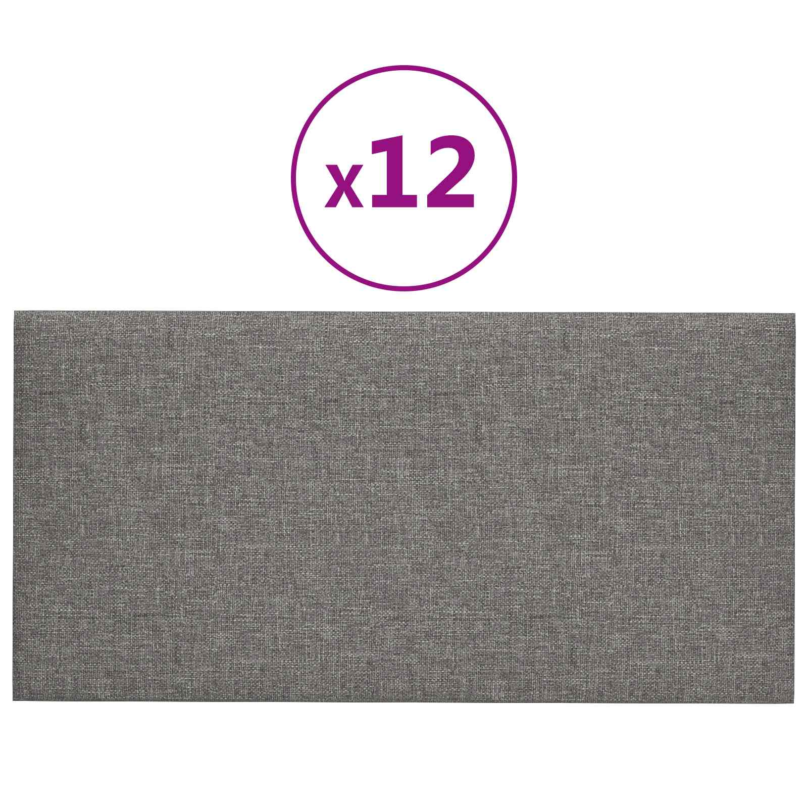 Wandkopfteilen 12 pcs 60 x 30 cm Hellgrau Stoff