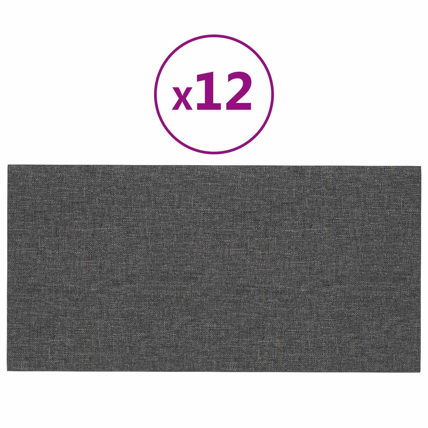 Wandkopfteilen 12 pcs 60 x 30 cm Dunkelgrau Stoff