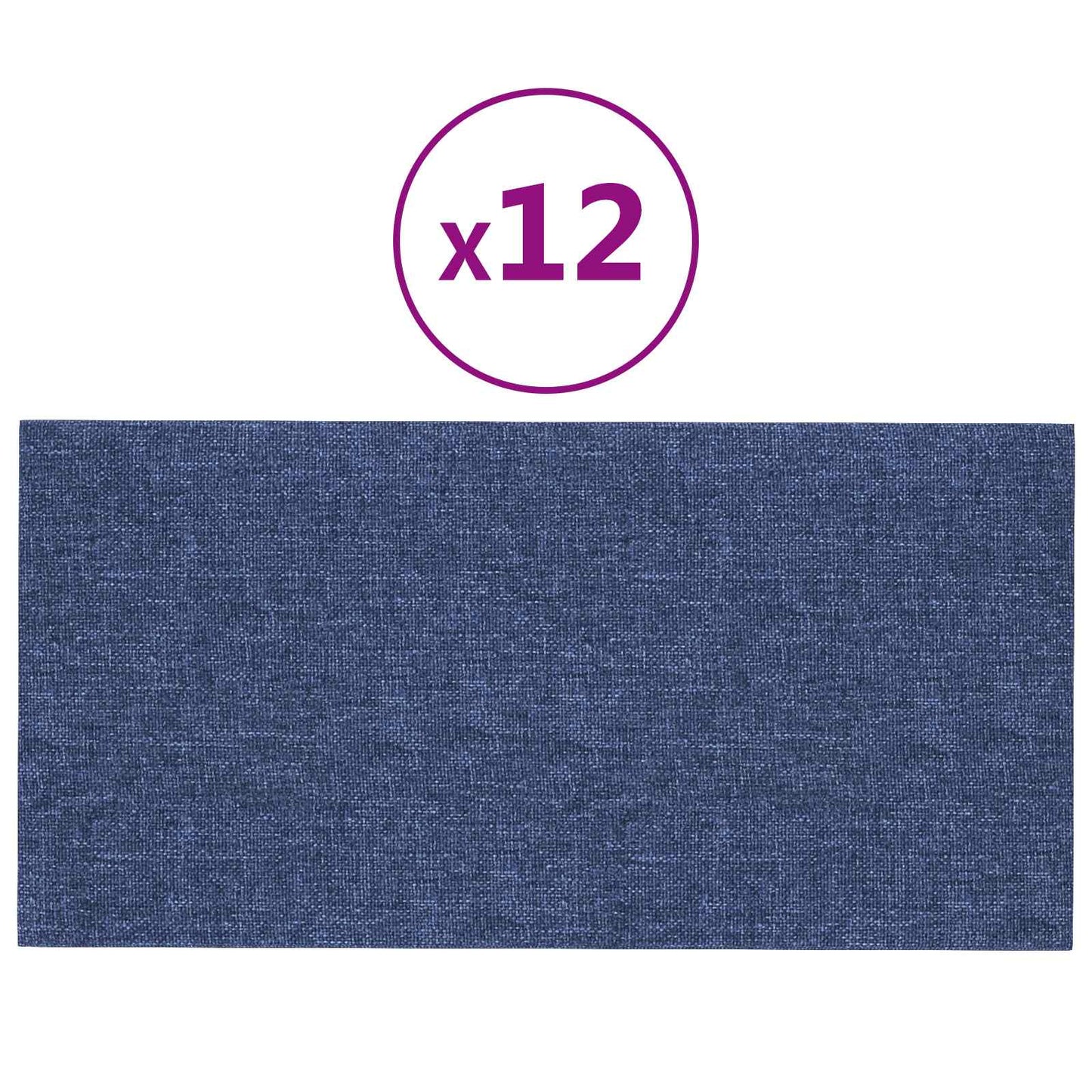 Wandkopfteilen 12 pcs 60 x 30 cm Blau Stoff