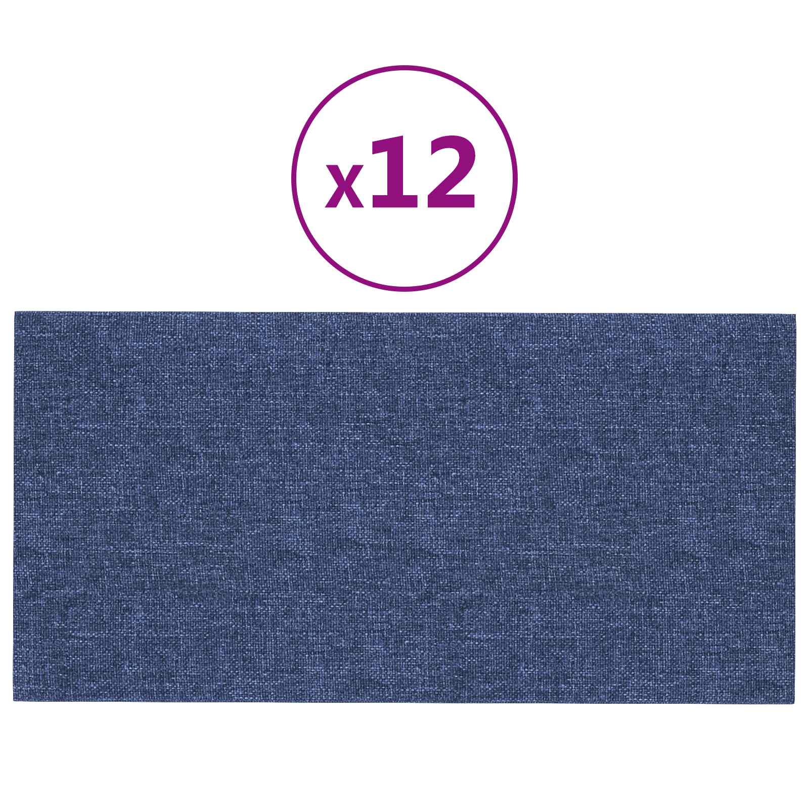 Wandkopfteilen 12 pcs 60 x 30 cm Blau Stoff