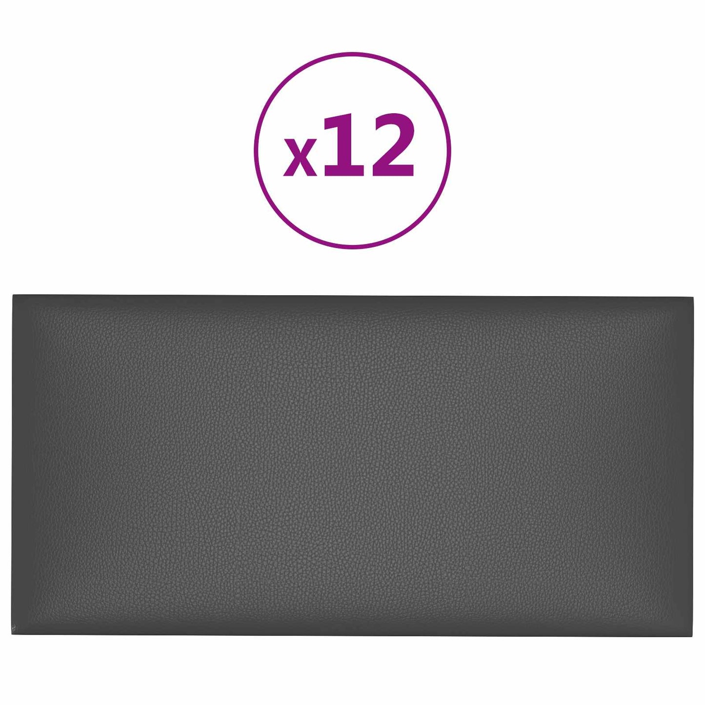 Wandkopfteilen 12 pcs 60 x 30 cm Grau Stoff