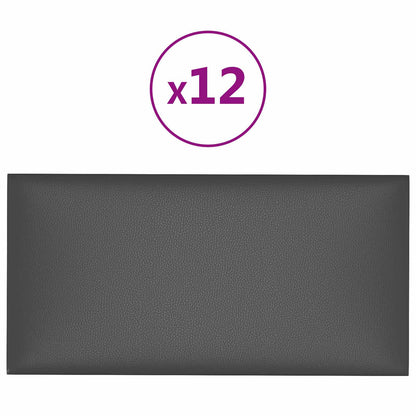 Wandkopfteilen 12 stk. 60 x 30 cm Grau Stoff