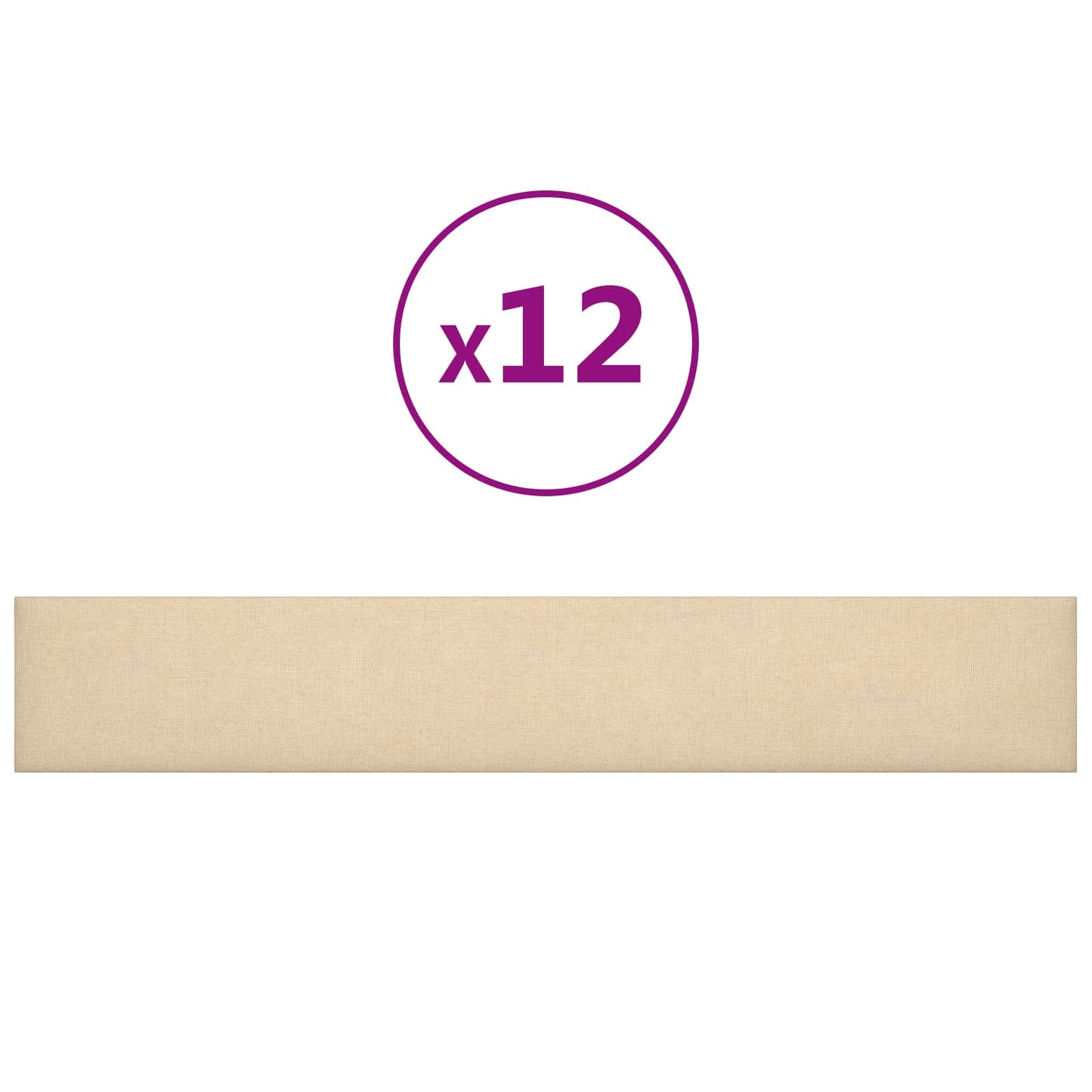 Wandkopfteilen 12 stk. 90 x 15 cm Creme Stoff