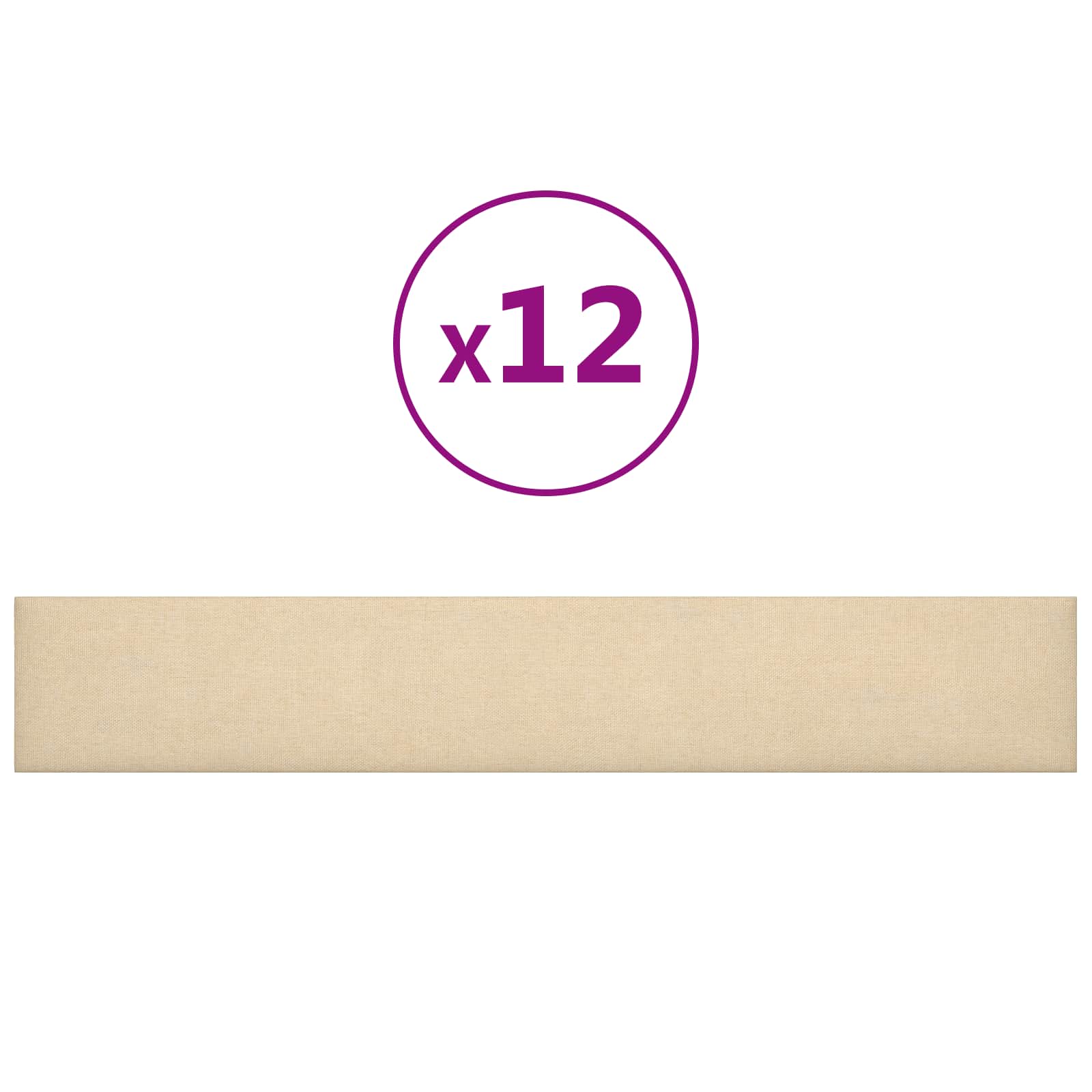 Wandkopfteilen 12 stk. 90 x 15 cm Creme Stoff