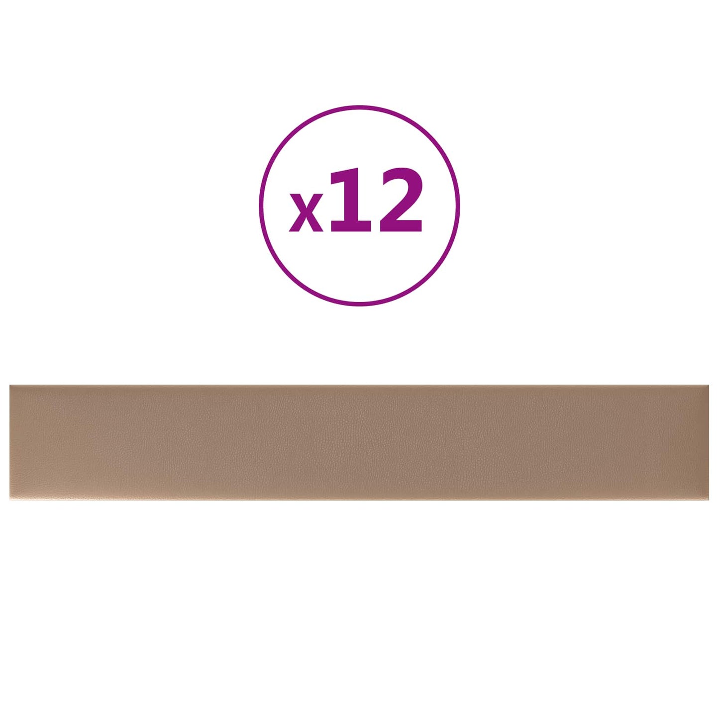 Wandkopfteilen 12 stk. 90 x 15 cm Cappuccino Stoff
