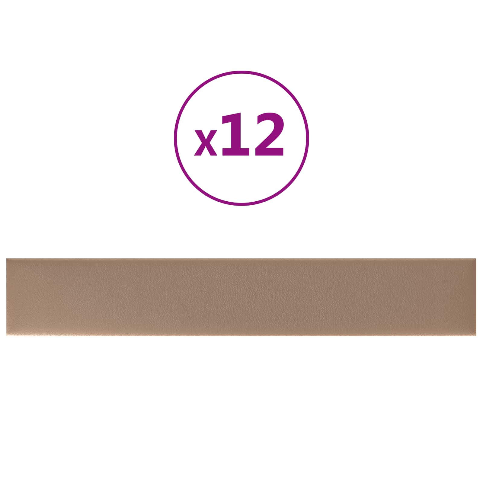 Wandkopfteilen 12 stk. 90 x 15 cm Cappuccino Stoff