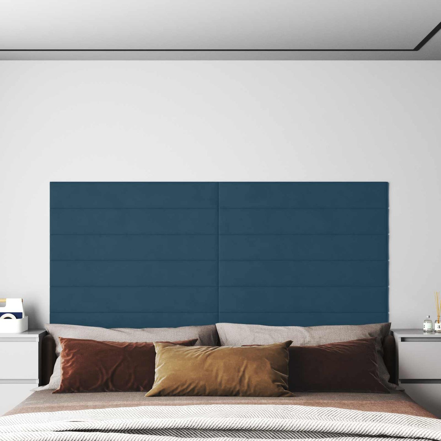 Wandkopfteilen 12 stk. Blau Samt