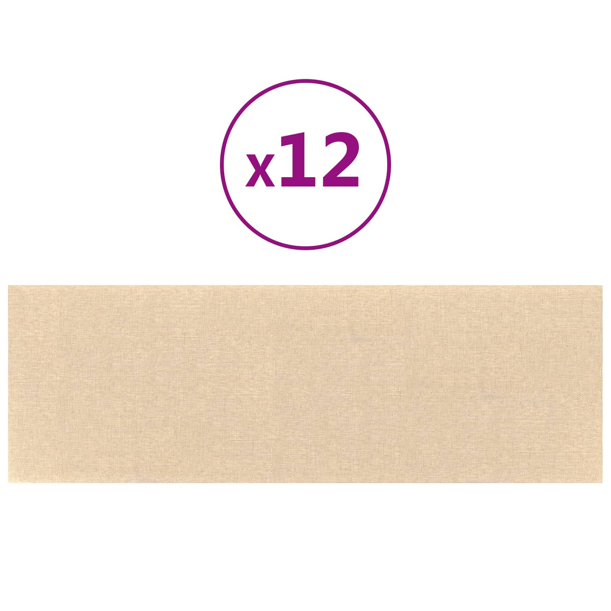 Wandkopfteilen 12 stk. 90 x 30 cm Creme Stoff