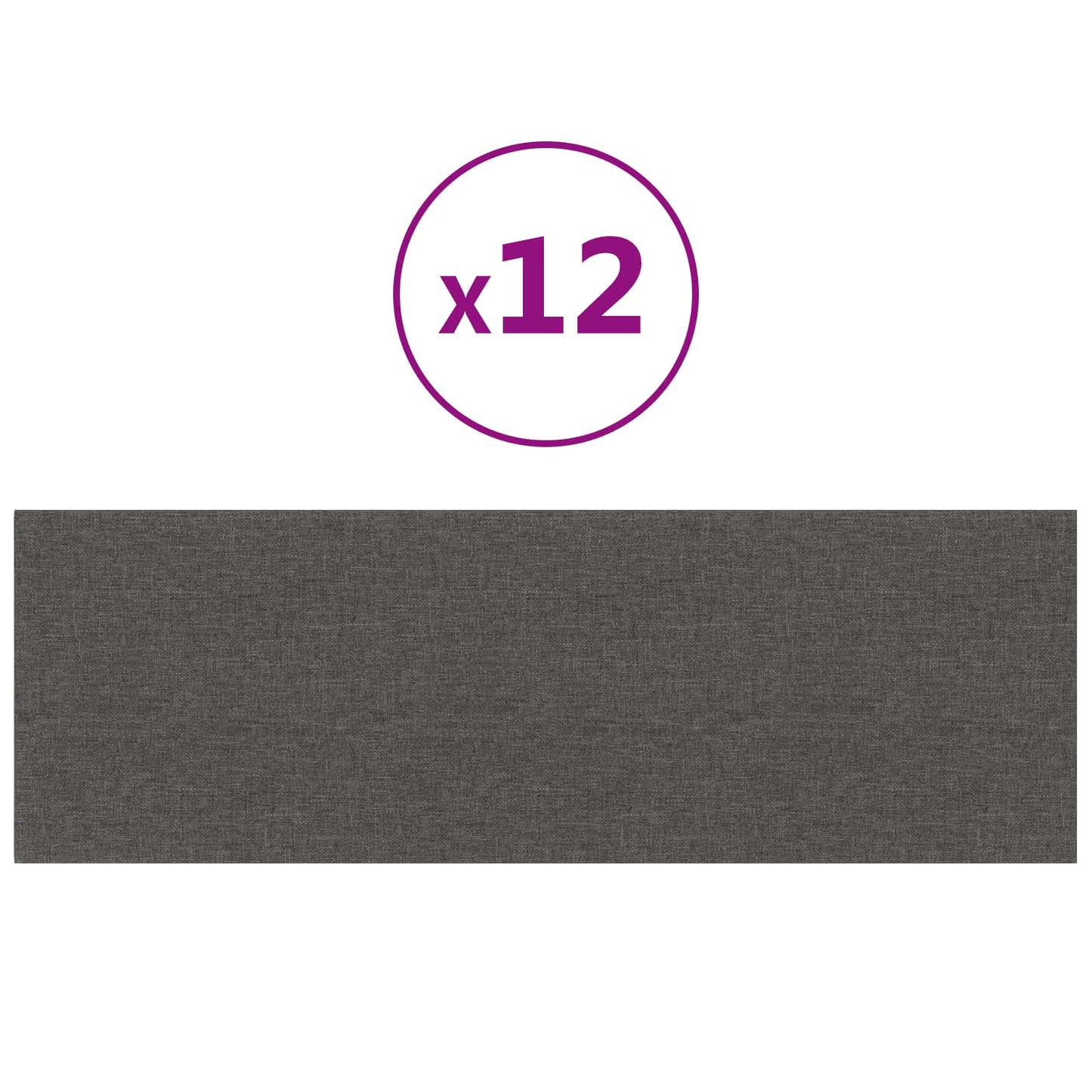 Wandkopfteilen 12 pcs Dunkelgrau 90 x 30 cm Stoff