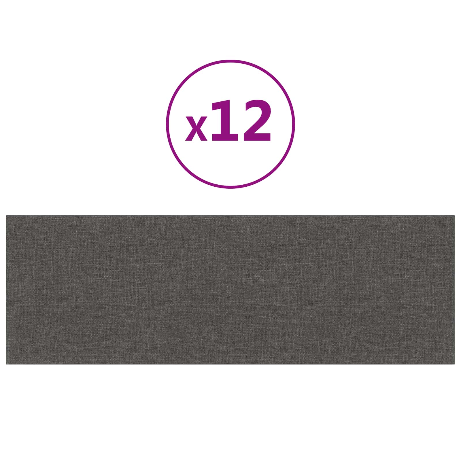 Wandkopfteilen 12 pcs Dunkelgrau 90 x 30 cm Stoff