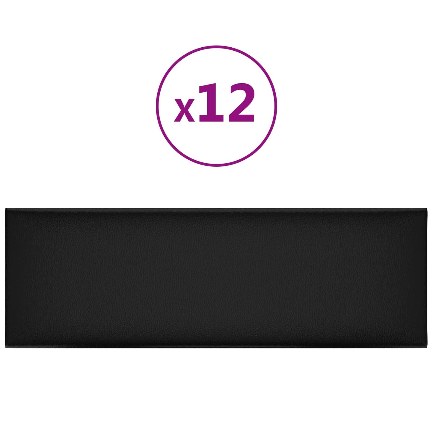 Wandkopfteilen 12 pcs 90 x 30 cm Schwarz Stoff