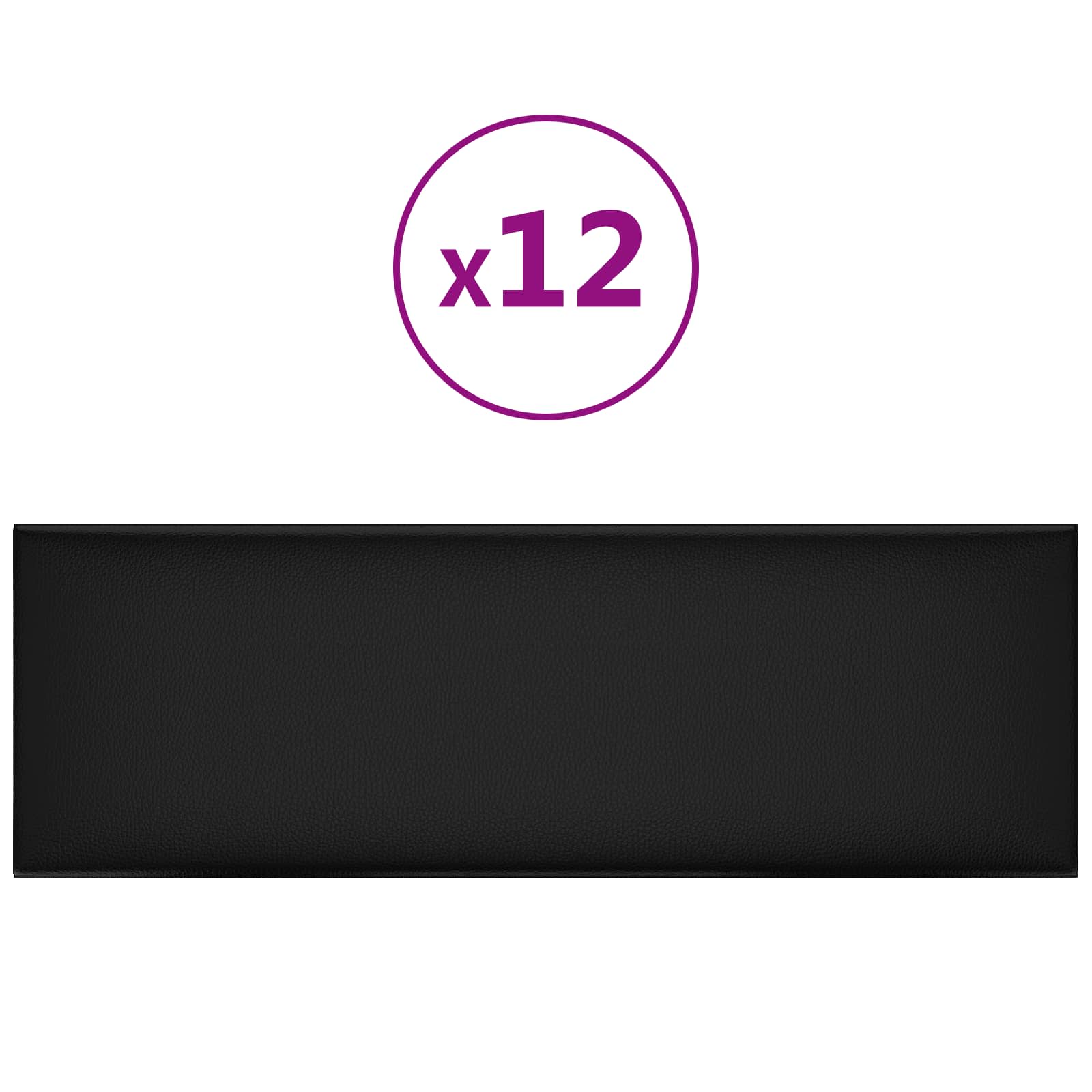 Wandkopfteilen 12 pcs 90 x 30 cm Schwarz Stoff