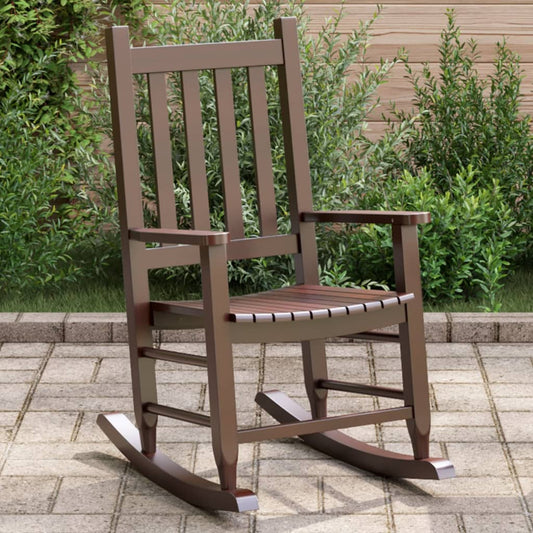 Chaise à bascule pour enfant en bois de peuplier massif marron