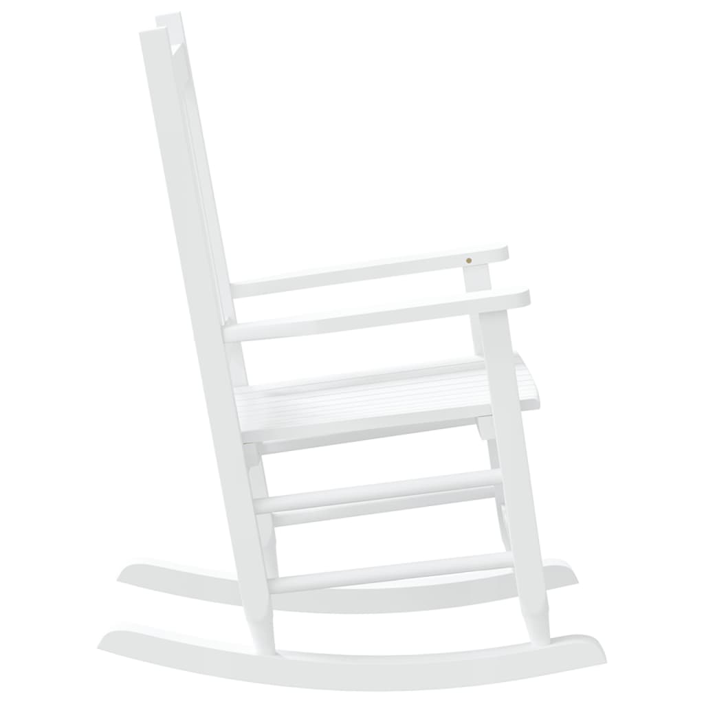 Chaise à bascule pour enfant en bois de peuplier massif blanc