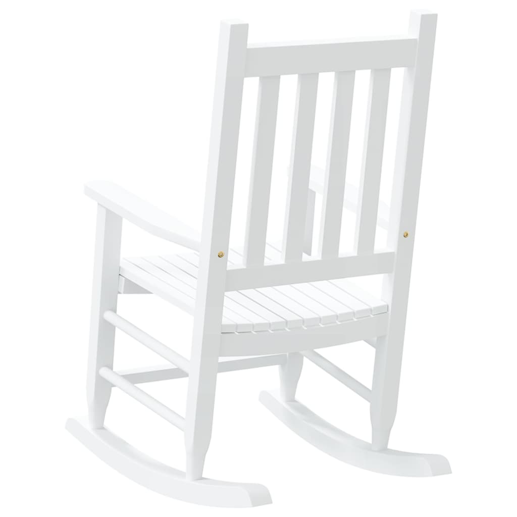 Chaise à bascule pour enfant en bois de peuplier massif blanc